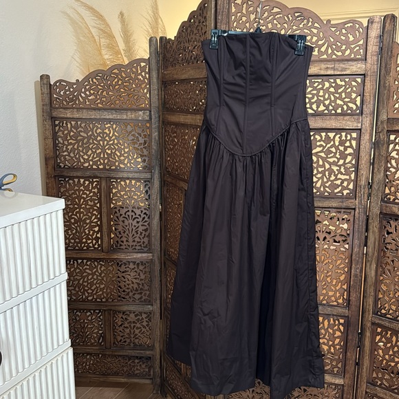 NEW LPA Gianna Giana Maxi Dress in Cacao brown - Picture 2 of 3